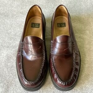 Nunn Bush Mens Penny Loafers Leather Dress Shoes Slip‎ On Burgundy Sz 11M Preppy